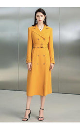 Mustard Mélange Trench Dress